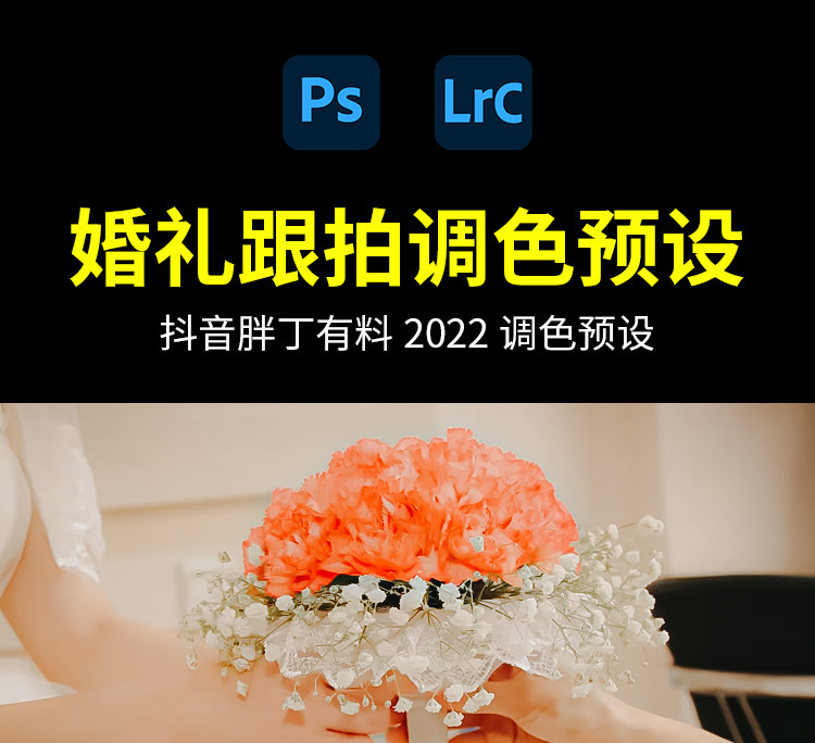 2022抖音胖丁有料婚礼调色预设xmp文件人像写真电影滤镜支持PS/LR