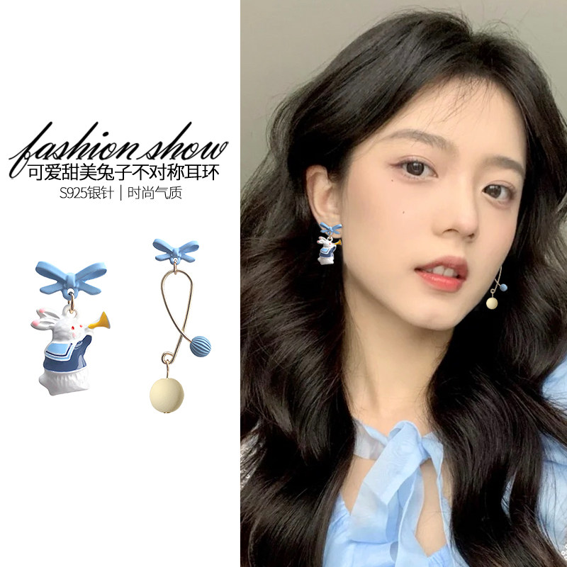 兔子可爱少女耳环2022新款潮独特不对称耳夹女无耳洞ins耳饰耳坠|ruв категории Украшения,ювелирные изделия, серьга, серьги - от Buy2taobao.com для оказания профессиональной услуги покупки агента Taobao