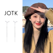 银色简约气质微笑耳线女2026新款 爆款 高级感轻奢耳环独特漂亮耳饰