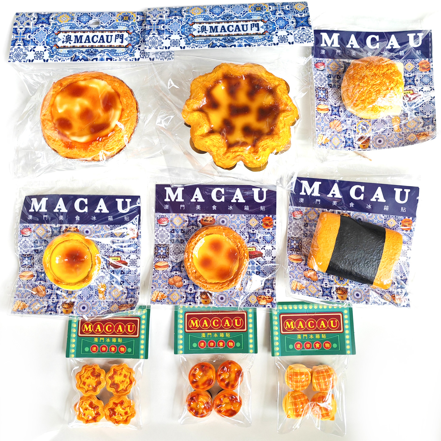 澳门仿真树脂葡挞蛋挞凤凰卷菠萝油包食物冰箱贴纪念品