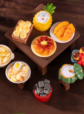 创意仿真盘子海鲜小龙虾树脂桌面食材微景观装饰迷你蔬菜食物摆件