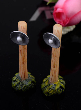 清仓微景观造景摆件桌面多肉手工迷你乡村路灯微场景树脂工艺品