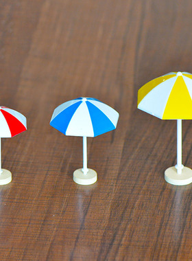 微景观造景沙滩海景手工diy太阳伞摆件三色海滩沙滩微观场景装饰