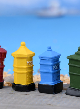 日常杂货微景观卡通树脂小摆件怀旧邮筒小邮箱欧洲复古工艺装饰品