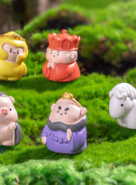 微景观手工可爱卡通西游记小人摆件创意造景桌面装饰迷你树脂摆设