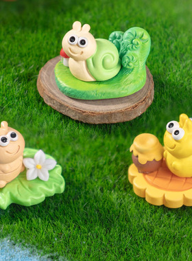 微景观创意树脂小动物9款昆虫系列摆件手工桌面摆设蘑菇瓢虫蜗牛