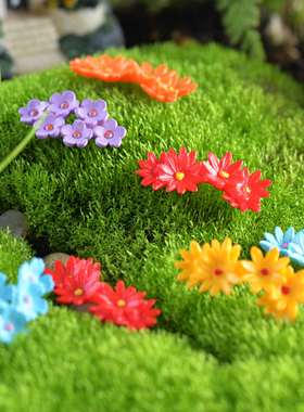 多色小花塑料仿真花微景观装饰摆设创意手工多肉花盆盆栽造景装饰