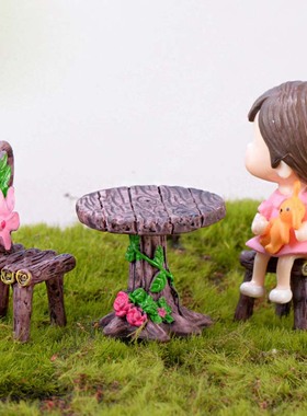 微景观盆栽装饰配件仿真木头桌椅桌子凳子手工小饰品微观世界摆设