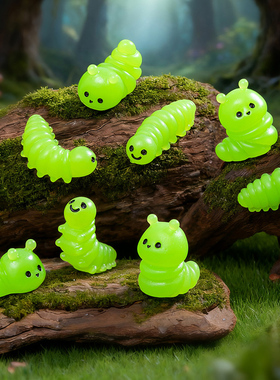 可爱树脂毛毛虫多肉摆设微景观小动物卡通桌面摆件创意手工装饰