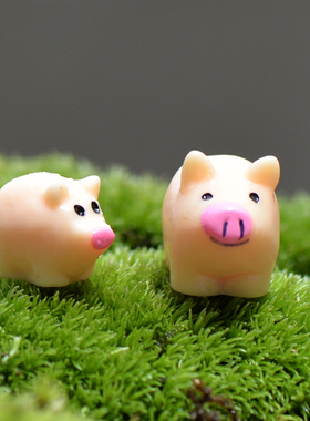 微景观小动物摆设创意手工田园微观世界可爱卡通小猪摆件盆栽装饰
