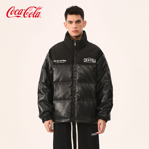 羽绒服可口可乐立领宽松