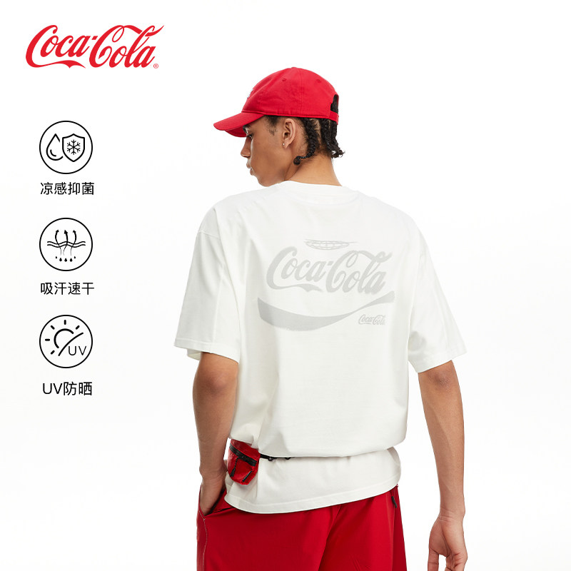 Coca-Cola/可口可乐户外吸汗速干coolmax凉感抑菌短袖T恤男女同款