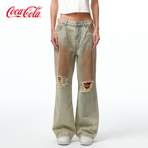 Coca-Cola可口可乐渐变牛仔裤