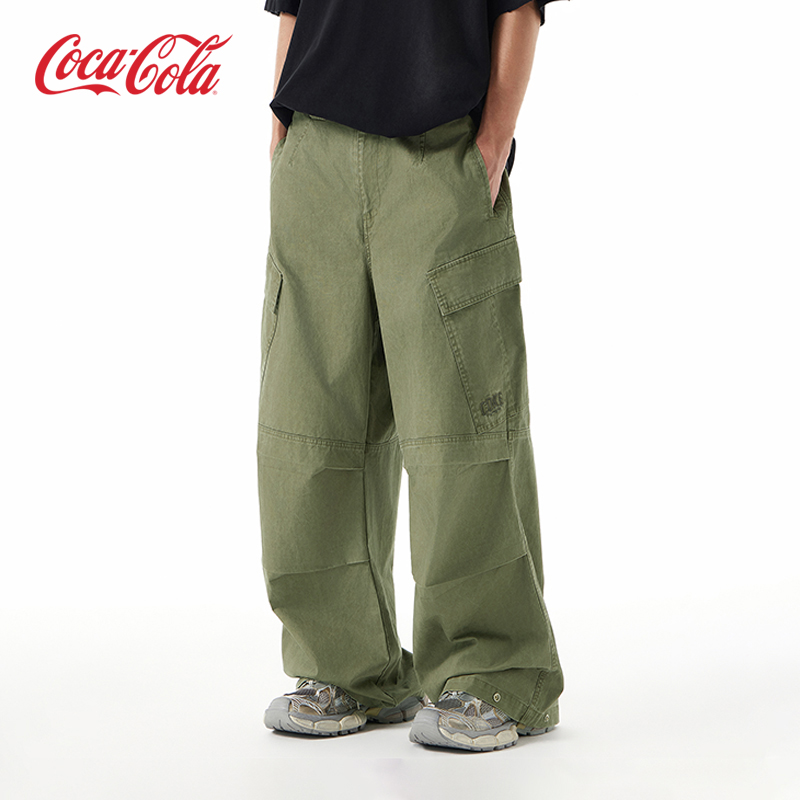 可口可乐打褶伞兵裤工装裤
