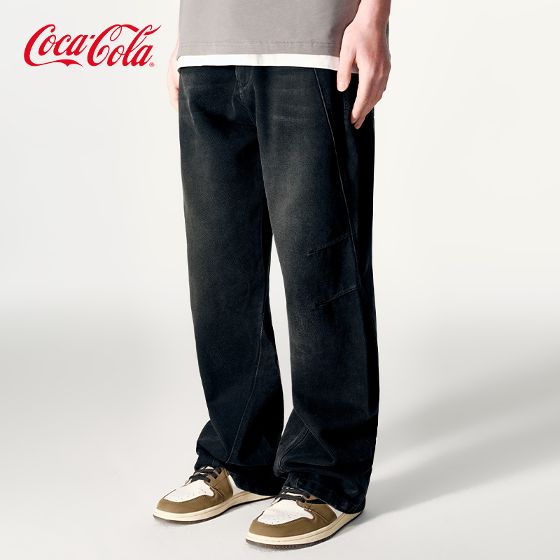 Coca-Cola可口可乐拼接牛仔裤