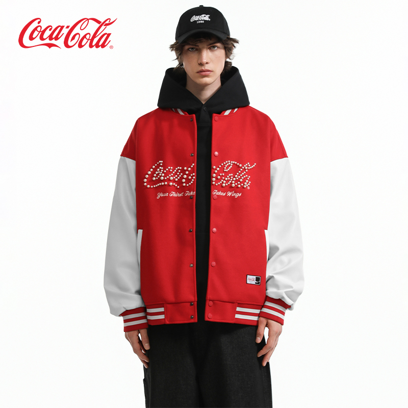 可口可乐美式立领外套棒球服