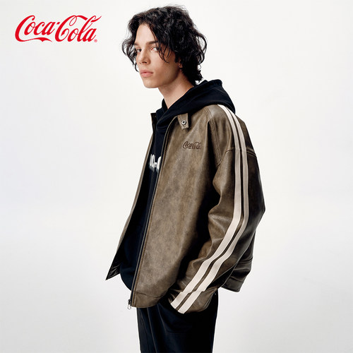 Coca-Cola/可口可乐机车外套皮衣
