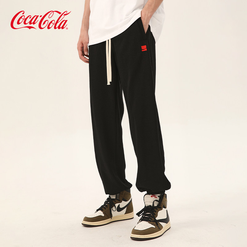 Coca-Cola/可口可乐  休闲裤男女夏季宽松直筒束脚运动长