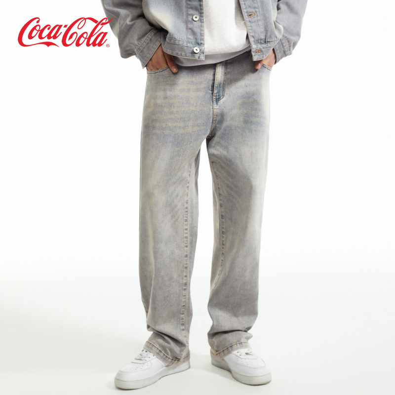 Coca-Cola/可口可乐直筒牛仔裤