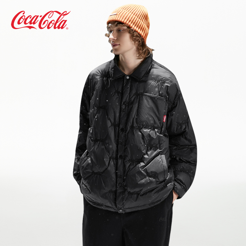 可口可乐美式衬衫外套轻薄羽绒服