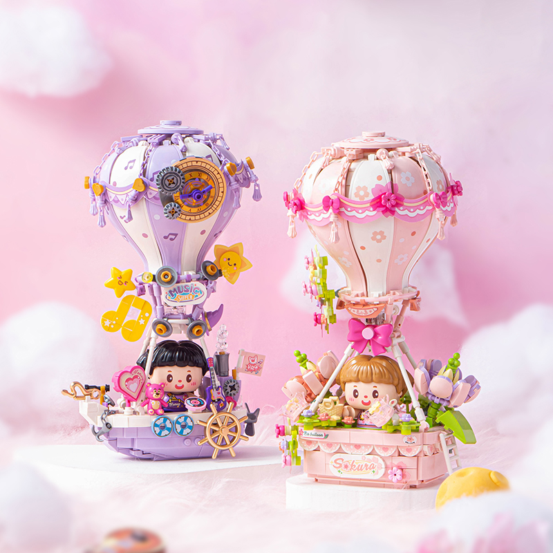 俐智LOZ积木樱花热气球