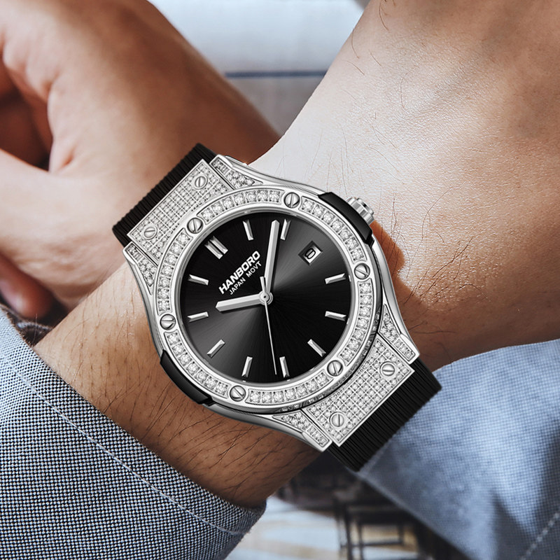 hanboro衡宝罗男士石英表非机械时尚手表男款2024新款电子手表