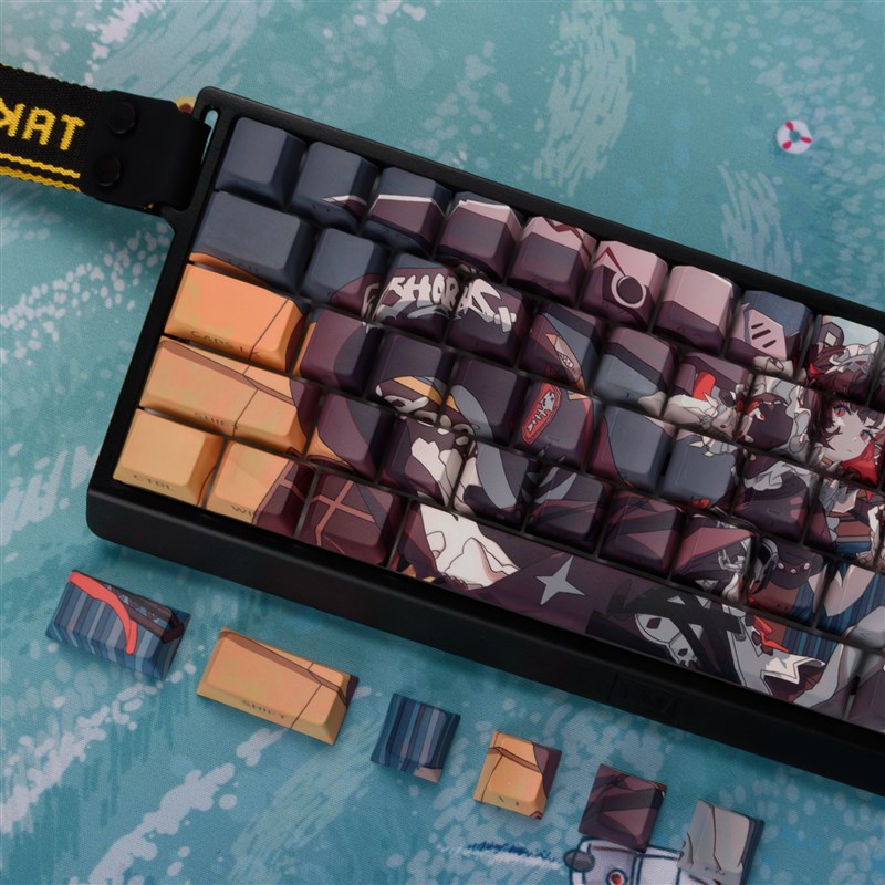 绝区零鲨鱼妹键帽适配wooting狼蛛机械无线键盘帽