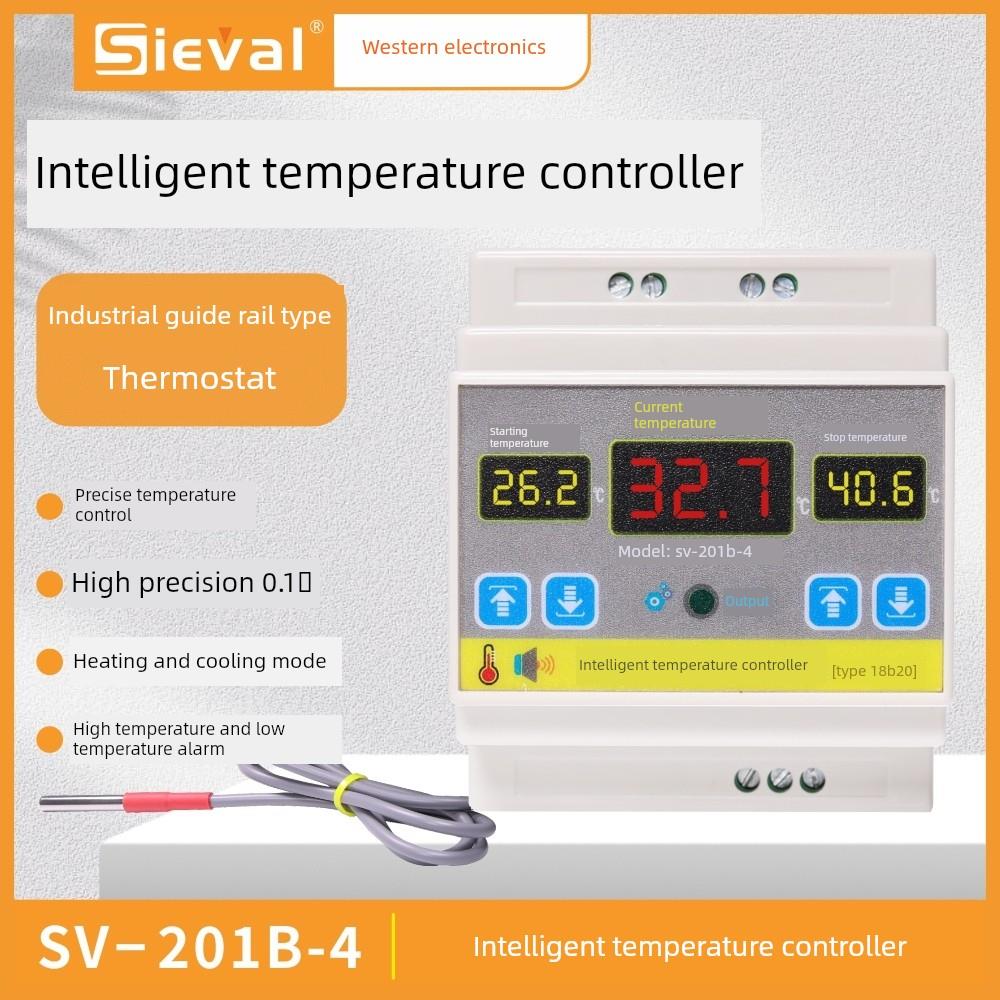 西发电子Sv-201B-4智能温控器18B20型温控器导轨式高精度0.1