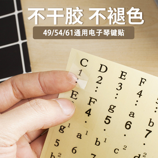 儿童钢琴键盘贴纸61手卷电子琴88键简谱按键音标数字透明键位贴