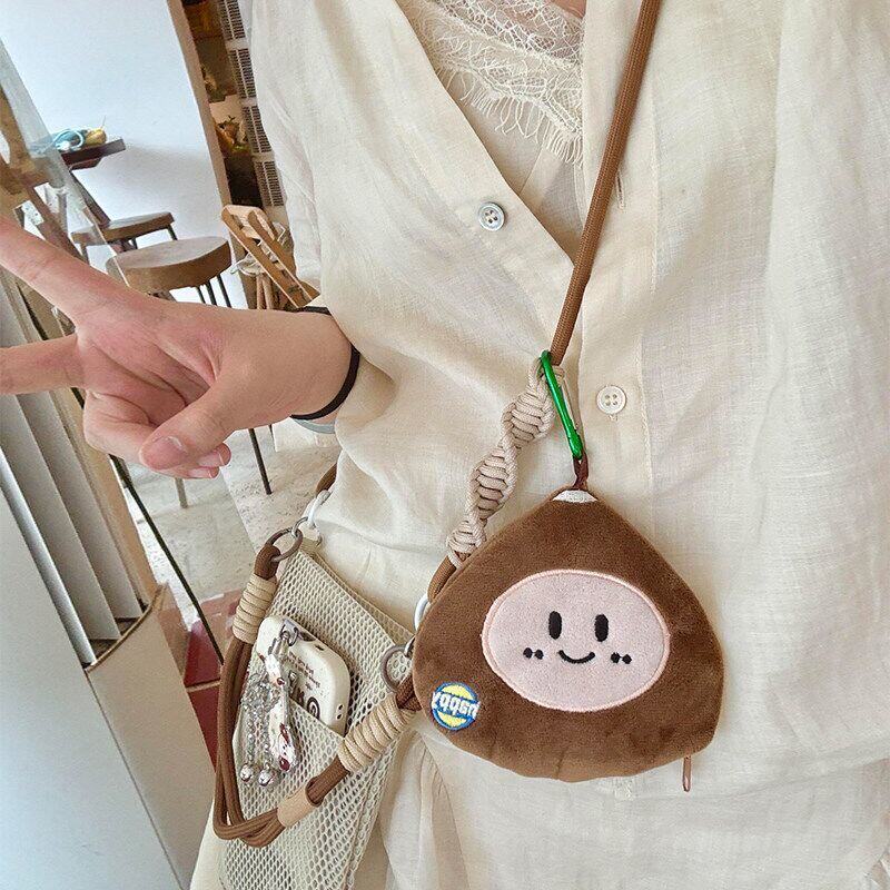 可爱栗子零钱包夏季手机网纱透明包包女户外kt猫单肩包斜挎收纳包