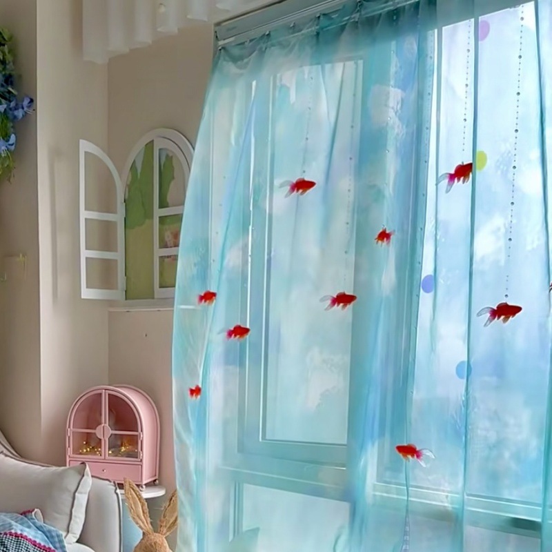 成品金鱼门帘珠链infp梦核亚克力房间卧室隔断窗帘心梦幻礼物