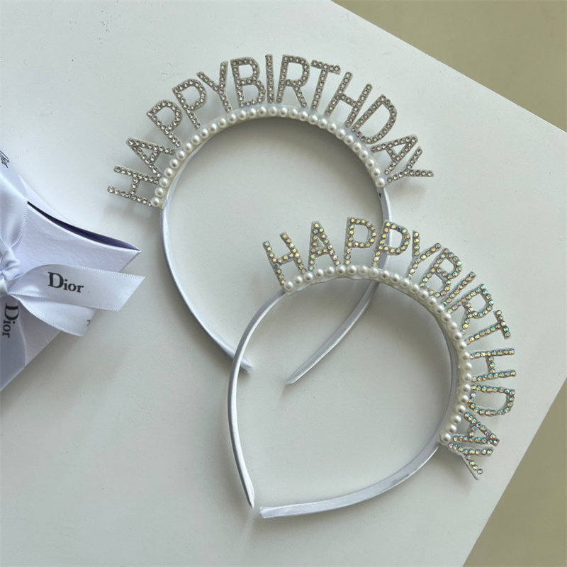 ins珍珠钻石生日发箍道具图片