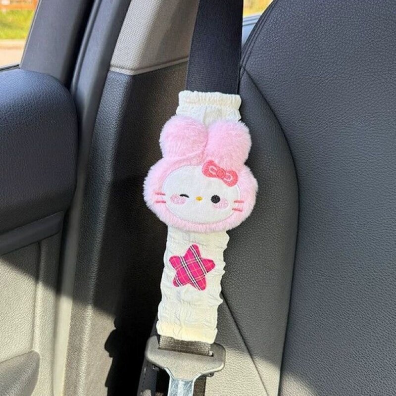 兔兔小猫汽车安全带护肩套装饰女生车内卡通可爱猫咪车载护套装扮图片