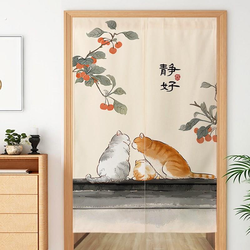 狗狗门帘猫咪隔断窗家用卧室爱犬半帘厨房化妆室装饰挂帘免打孔