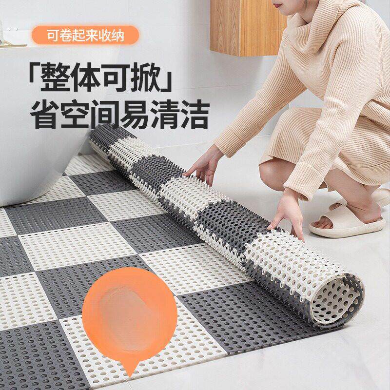 卫生间厕所地垫地毯浴室防滑垫镂空拼接地板隔水洗澡宠物游泳池