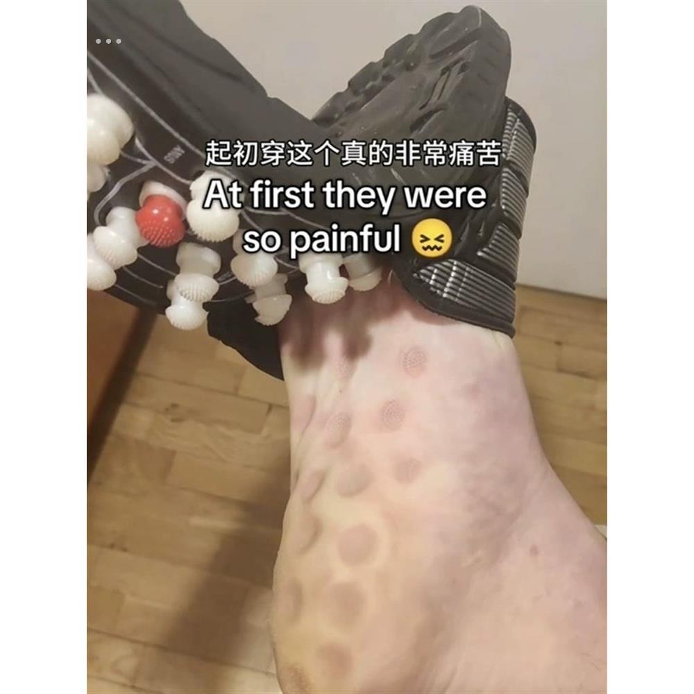 足底按摩拖鞋脚底指压鹅卵石穴位足疗鞋创意居家防滑室内夏天家用