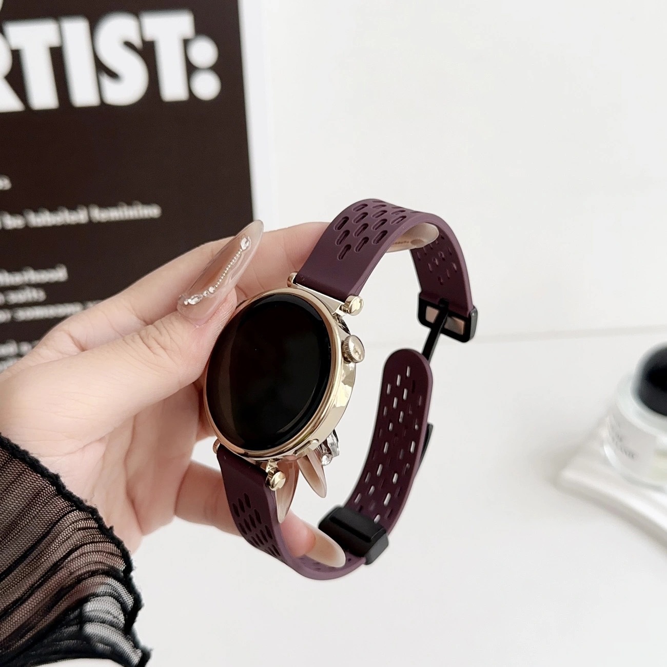 适用华为GT6/GT5表带硅胶磁吸扣