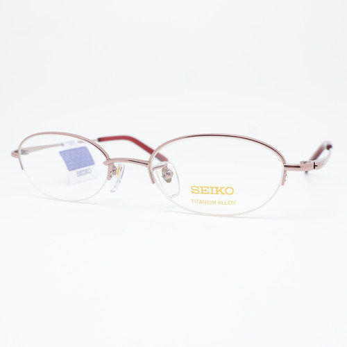 SEIKO精工眼镜框超轻钛架半框小脸女款光学可配近视高度数HO2028