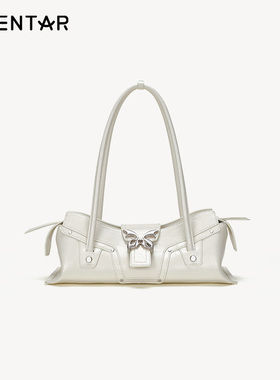 OMENTAR小众个性真皮机车法棍包女秋冬新款单肩通勤大容量腋下包