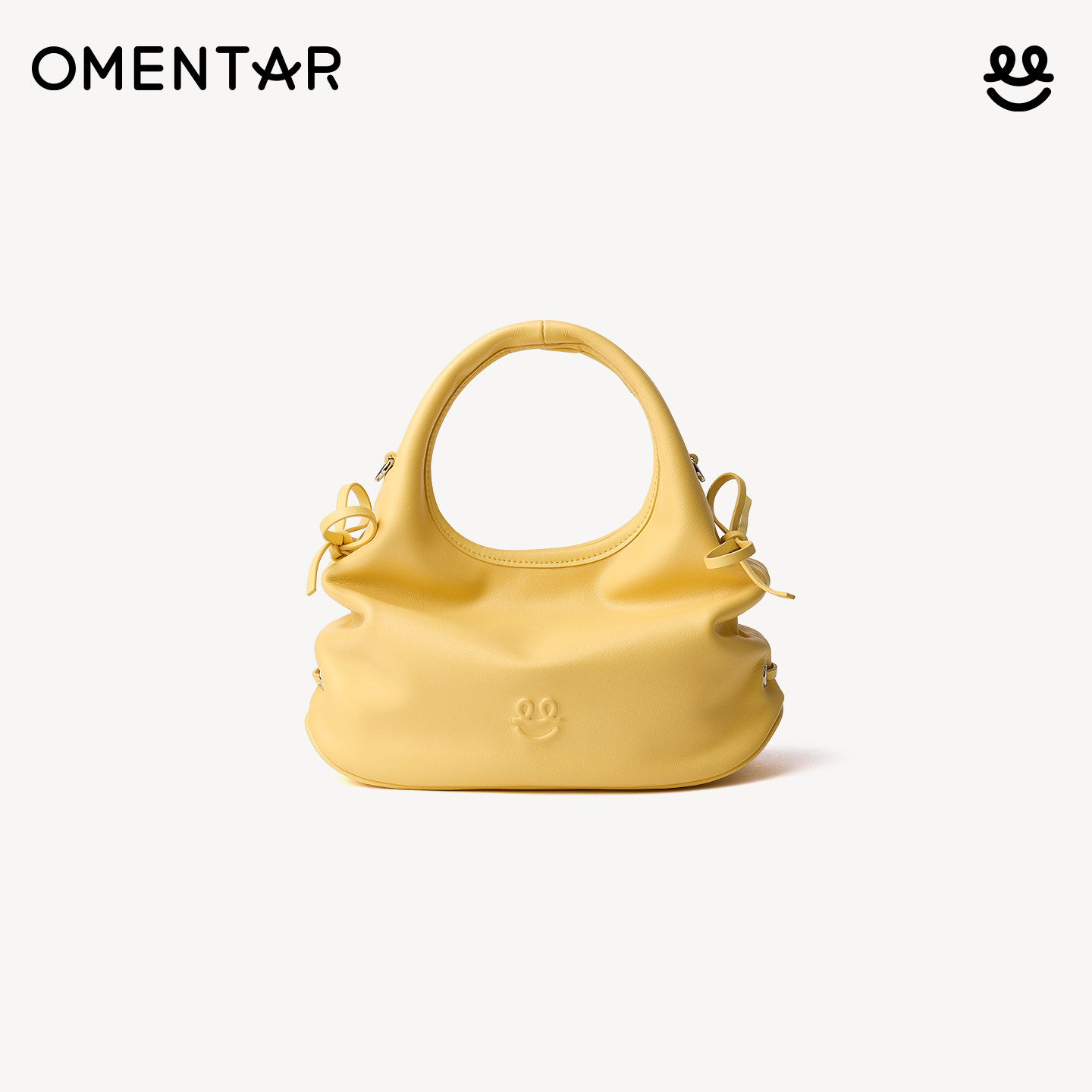 OMENTAR欧蒙特笑脸三角包女小众真皮新款通勤手提单肩斜挎手机包