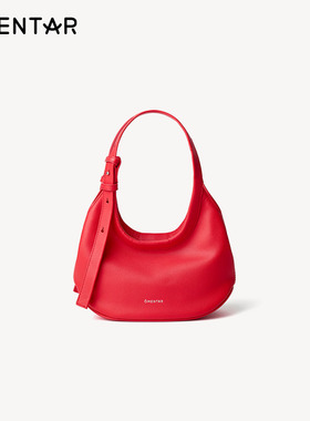 OMENTAR牛皮欧蒙特真皮木马包女小众秋季腋下单肩斜挎月牙可颂包