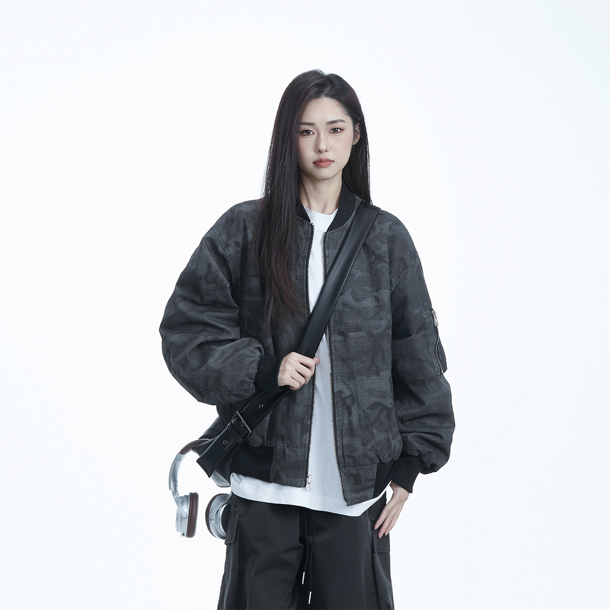 RESUMM美式迷彩立领棒球服外套