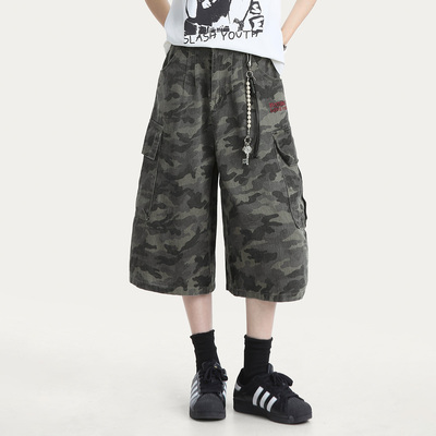 RESUMM美式迷彩工装七分裤