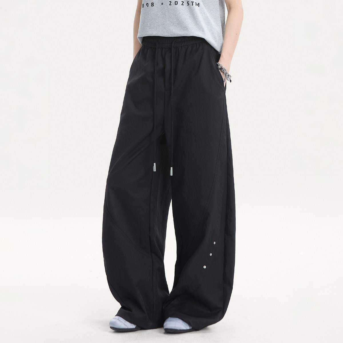 RESUMM美式潮牌弯刀工装裤女夏季透气嘻哈宽松直筒阔腿抽绳休闲裤,女装/女士精品,休闲裤,淘宝优惠券,粉丝福利购,淘宝优惠卷