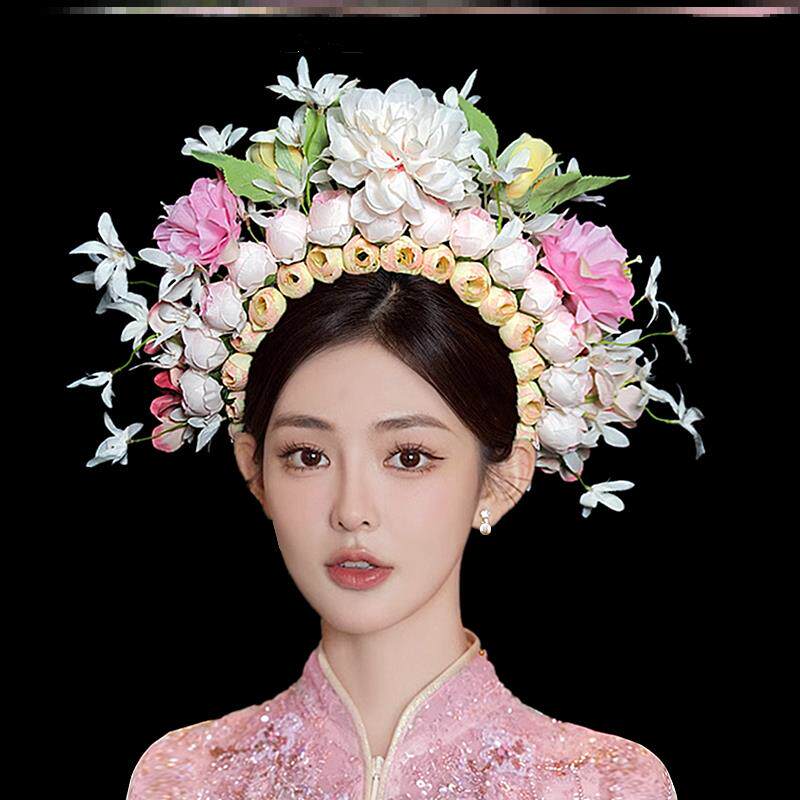 特色蟳埔女簪花围花环发饰成人女童拍照简版浔埔女头饰泉州民俗