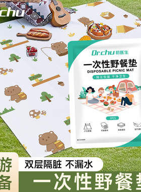 户外一次性野餐垫布沙滩垫加厚防潮防水沙儿童秋游露营音乐节便携