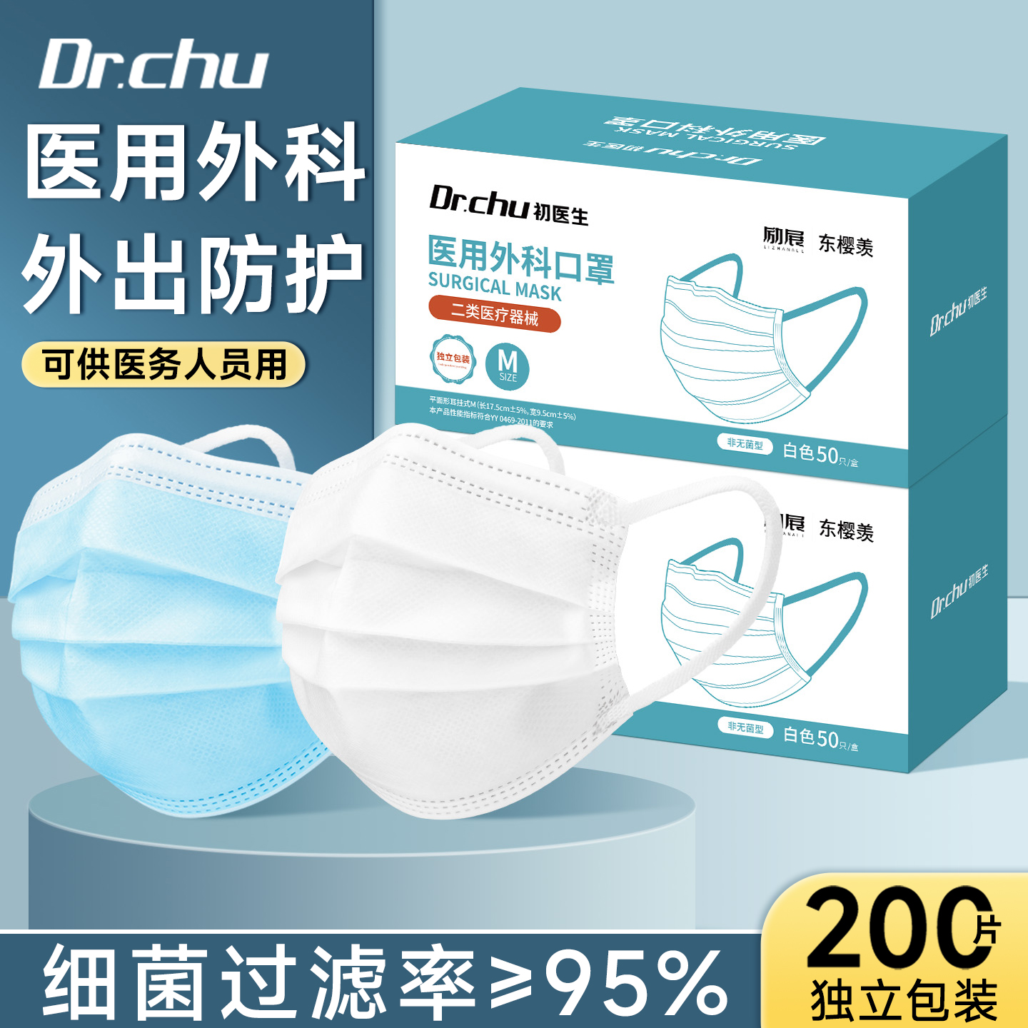 初医生灭菌级医用外科口罩独立装