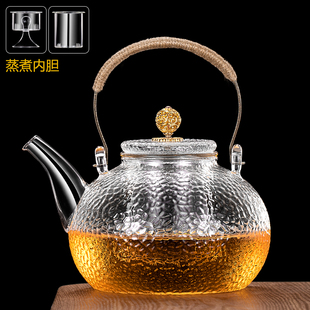 加厚耐高温锤纹玻璃提梁壶电陶炉加热养生壶家用茶具泡茶壶大容量