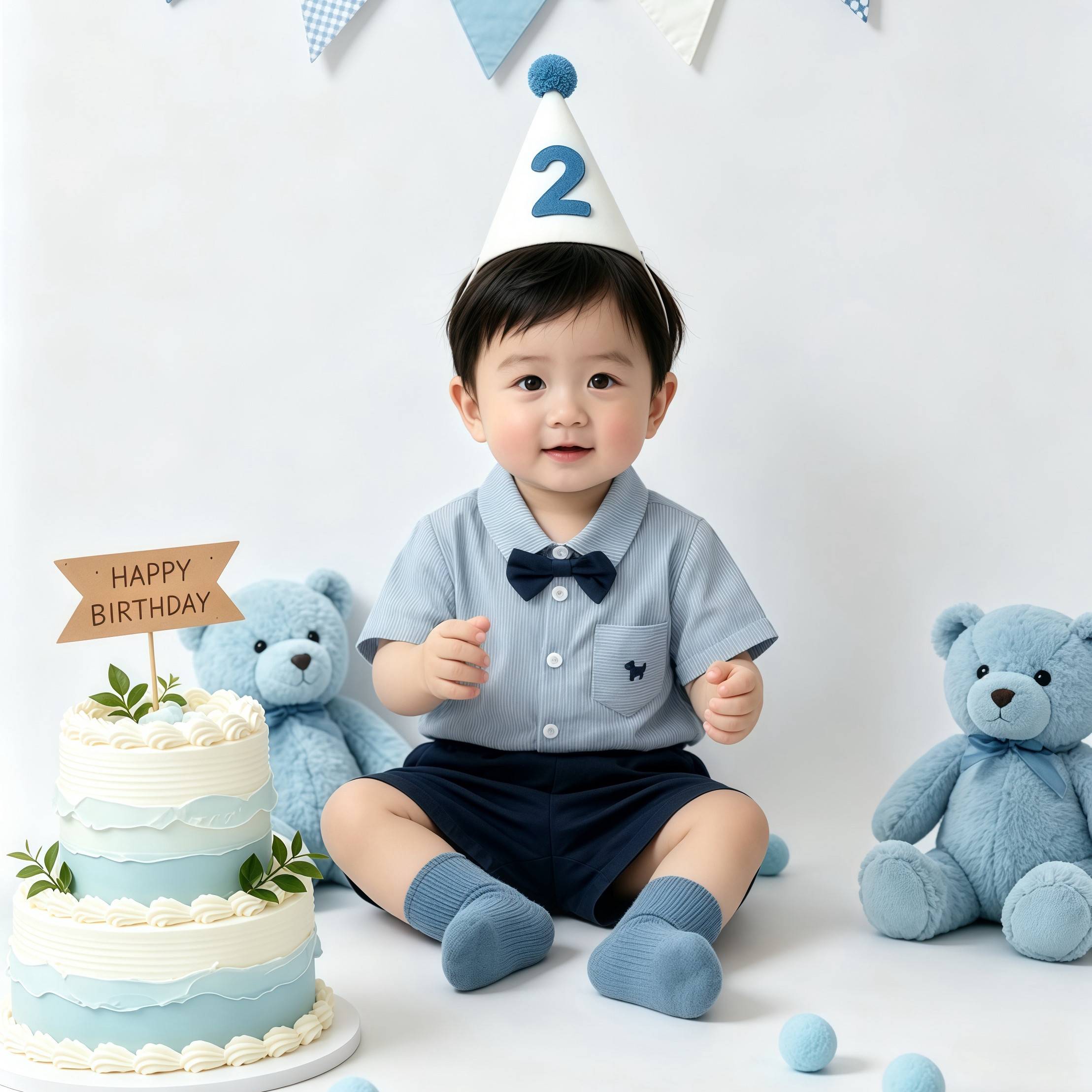 男宝宝生日洋气礼服夏季男童套装周岁POLO衫蝴蝶结短袖短裤两件套