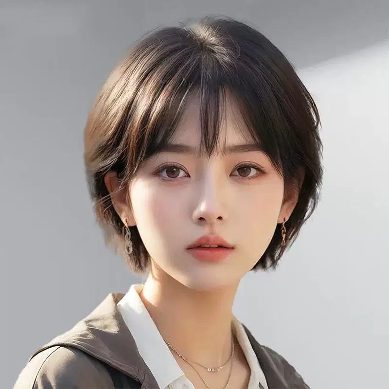 假发女短发全头套自然仿真发真人发波波头蓬松气质光头整顶假发套
